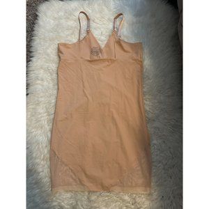 Spanx Red Hot Nude Shapewear Slip Open Bust Size 3X Body Shaper